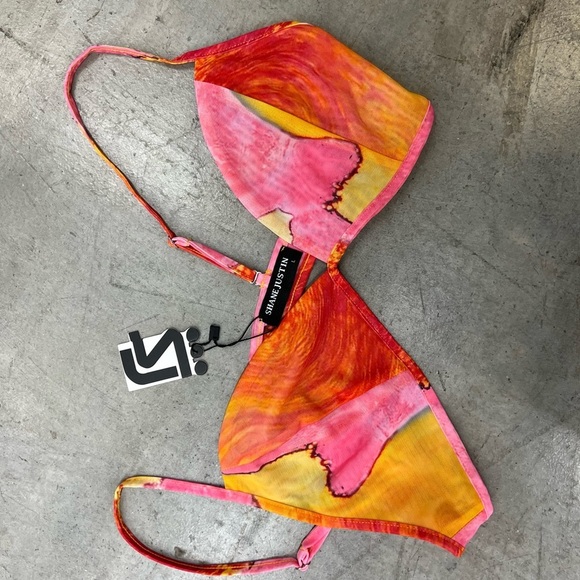 Vibrant Pink and Orange Bikini Top NWT - Picture 3 of 3